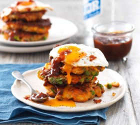 Bubble and Squeak Fritters with Fruit Chutney